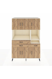 Kronos Dolap 9 Raflı 3 Çekmeceli 6 Kapaklı 132x59x195 Aytaşı-Çam/Çam