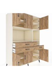 Kronos Dolap 9 Raflı 3 Çekmeceli 6 Kapaklı 132x59x195 Aytaşı-Çam/Çam