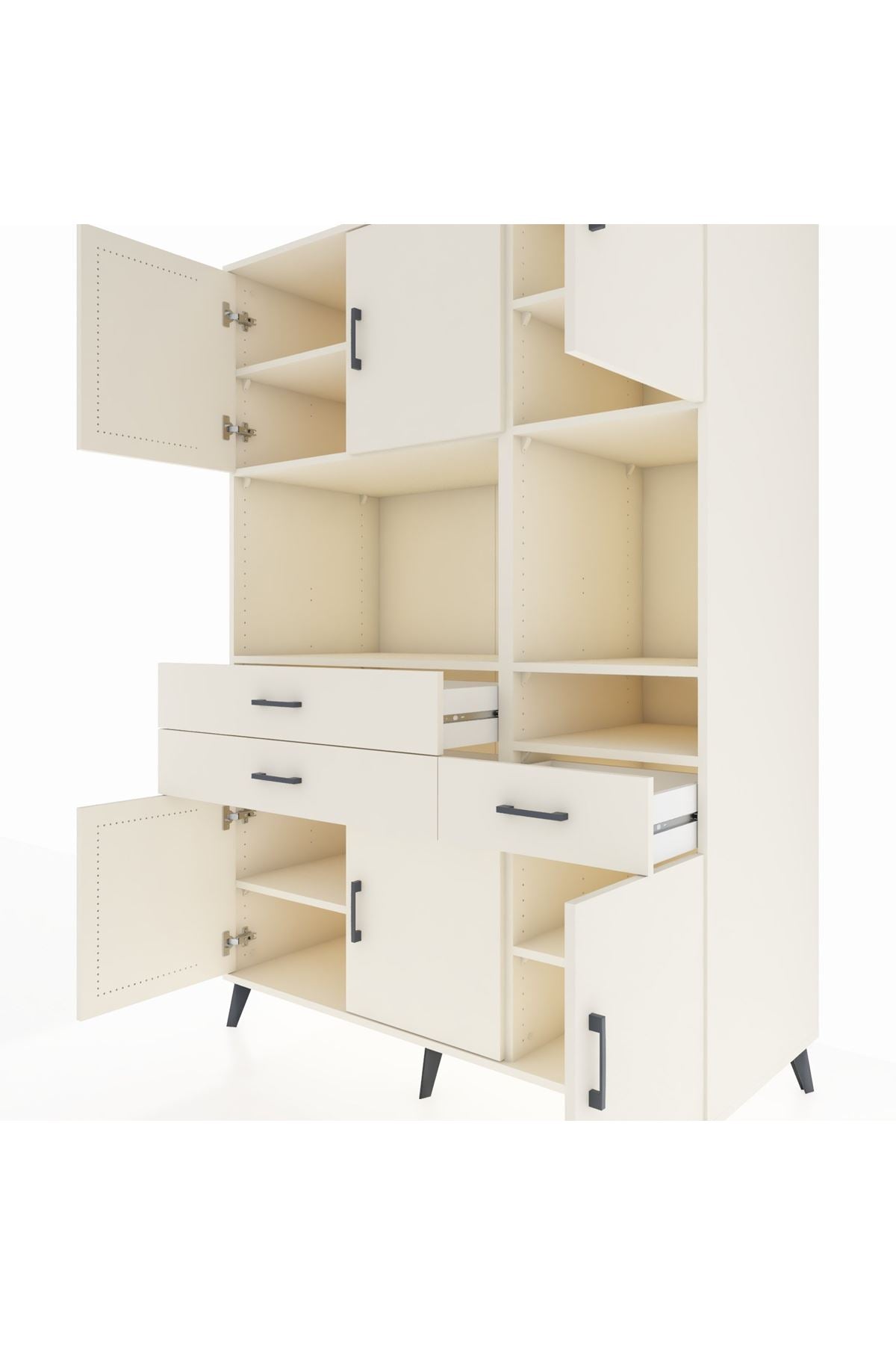 Kronos Dolap 9 Raflı 3 Çekmeceli 6 Kapaklı 132x59x195 Aytaşı-Aytaşı/Aytaşı