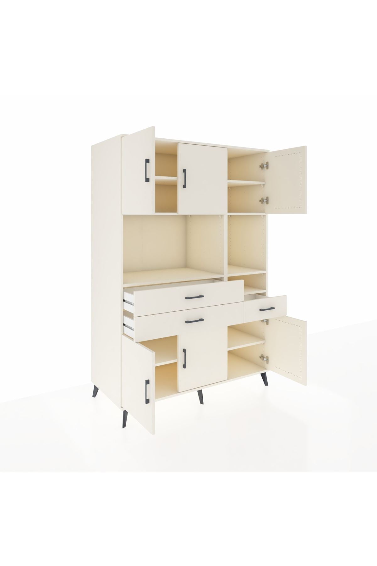 Kronos Dolap 9 Raflı 3 Çekmeceli 6 Kapaklı 132x59x195 Aytaşı-Aytaşı/Aytaşı