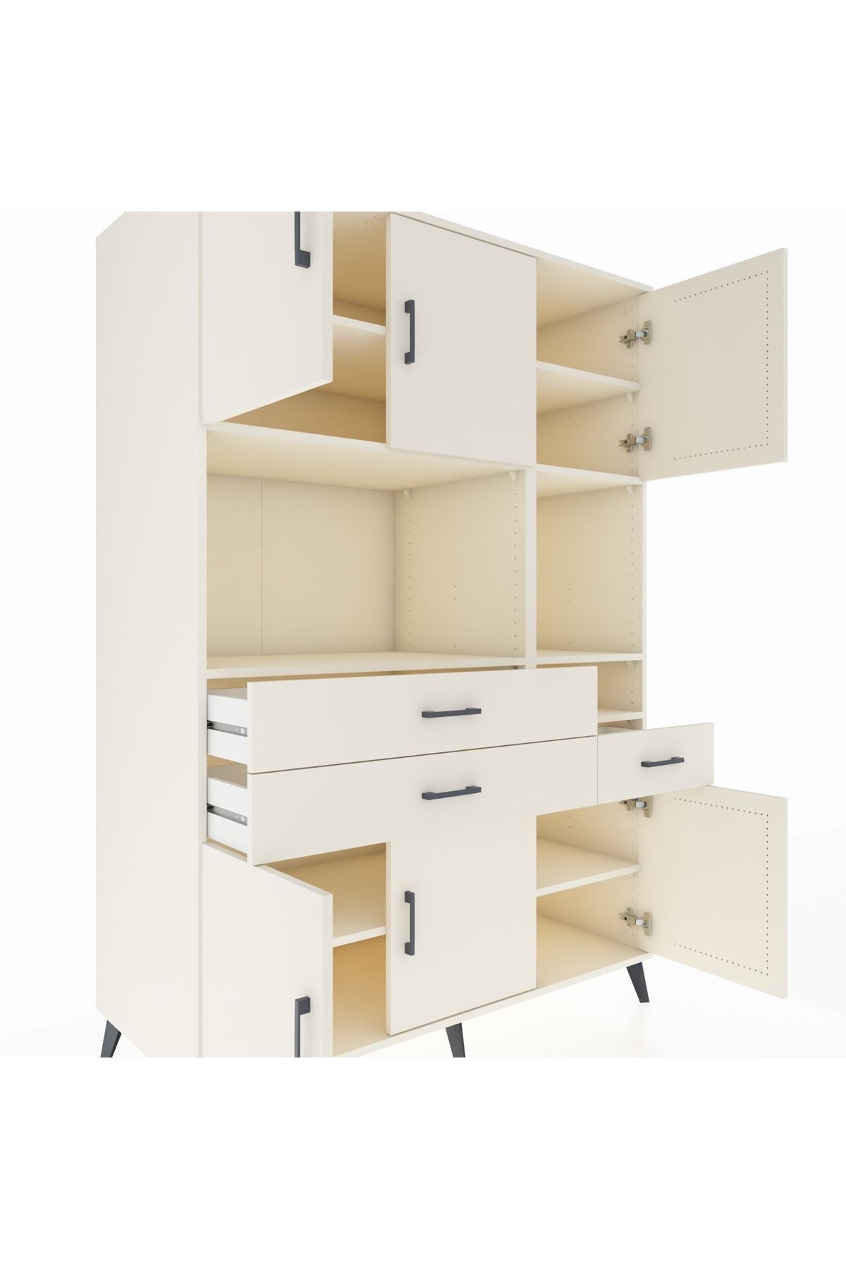 Kronos Dolap 9 Raflı 3 Çekmeceli 6 Kapaklı 132x59x195 Aytaşı-Aytaşı/Aytaşı