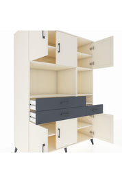 Kronos Dolap 9 Raflı 3 Çekmeceli 6 Kapaklı 132x59x195 Aytaşı-Aytaşı/Antrasit