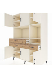 Kronos Dolap 9 Raflı 3 Çekmeceli 6 Kapaklı 132x59x195 Aytaşı-Aytaşı/Çam