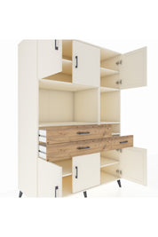 Kronos Dolap 9 Raflı 3 Çekmeceli 6 Kapaklı 132x59x195 Aytaşı-Aytaşı/Çam