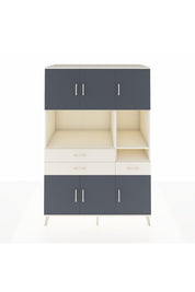 Kronos Dolap 9 Raflı 3 Çekmeceli 6 Kapaklı 132x59x195 Aytaşı-Antrasit/Aytaşı