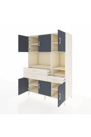 Kronos Dolap 9 Raflı 3 Çekmeceli 6 Kapaklı 132x59x195 Aytaşı-Antrasit/Aytaşı