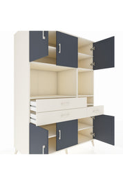 Kronos Dolap 9 Raflı 3 Çekmeceli 6 Kapaklı 132x59x195 Aytaşı-Antrasit/Aytaşı