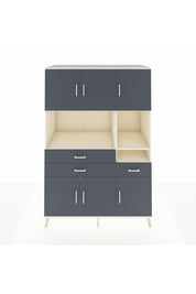 Kronos Dolap 9 Raflı 3 Çekmeceli 6 Kapaklı 132x59x195 Aytaşı-Antrasit/Antrasit