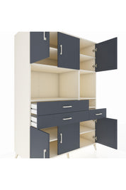 Kronos Dolap 9 Raflı 3 Çekmeceli 6 Kapaklı 132x59x195 Aytaşı-Antrasit/Antrasit