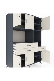 Kronos Dolap 9 Raflı 3 Çekmeceli 6 Kapaklı 132x59x195 Antrasit-Aytaşı/Aytaşı