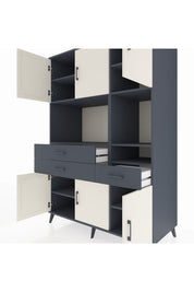 Kronos Dolap 9 Raflı 3 Çekmeceli 6 Kapaklı 132x59x195 Antrasit-Aytaşı/Antrasit