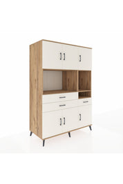 Kronos Dolap 9 Raflı 3 Çekmeceli 6 Kapaklı 132x59x195 Çam-Aytaşı/Aytaşı