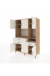 Kronos Dolap 9 Raflı 3 Çekmeceli 6 Kapaklı 132x59x195 Çam-Aytaşı/Aytaşı