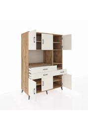 Kronos Dolap 9 Raflı 3 Çekmeceli 6 Kapaklı 132x59x195 Çam-Aytaşı/Aytaşı