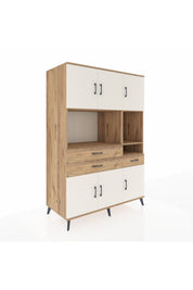 Kronos Dolap 9 Raflı 3 Çekmeceli 6 Kapaklı 132x59x195 Çam-Aytaşı/Çam