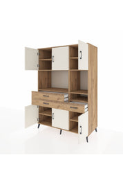 Kronos Dolap 9 Raflı 3 Çekmeceli 6 Kapaklı 132x59x195 Çam-Aytaşı/Çam