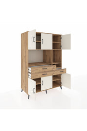 Kronos Dolap 9 Raflı 3 Çekmeceli 6 Kapaklı 132x59x195 Çam-Aytaşı/Çam