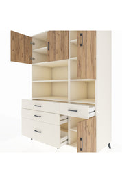 Kronos Dolap 9 Raflı 4 Çekmeceli 4 Kapaklı 132x59x195 Aytaşı-Çam/Aytaşı