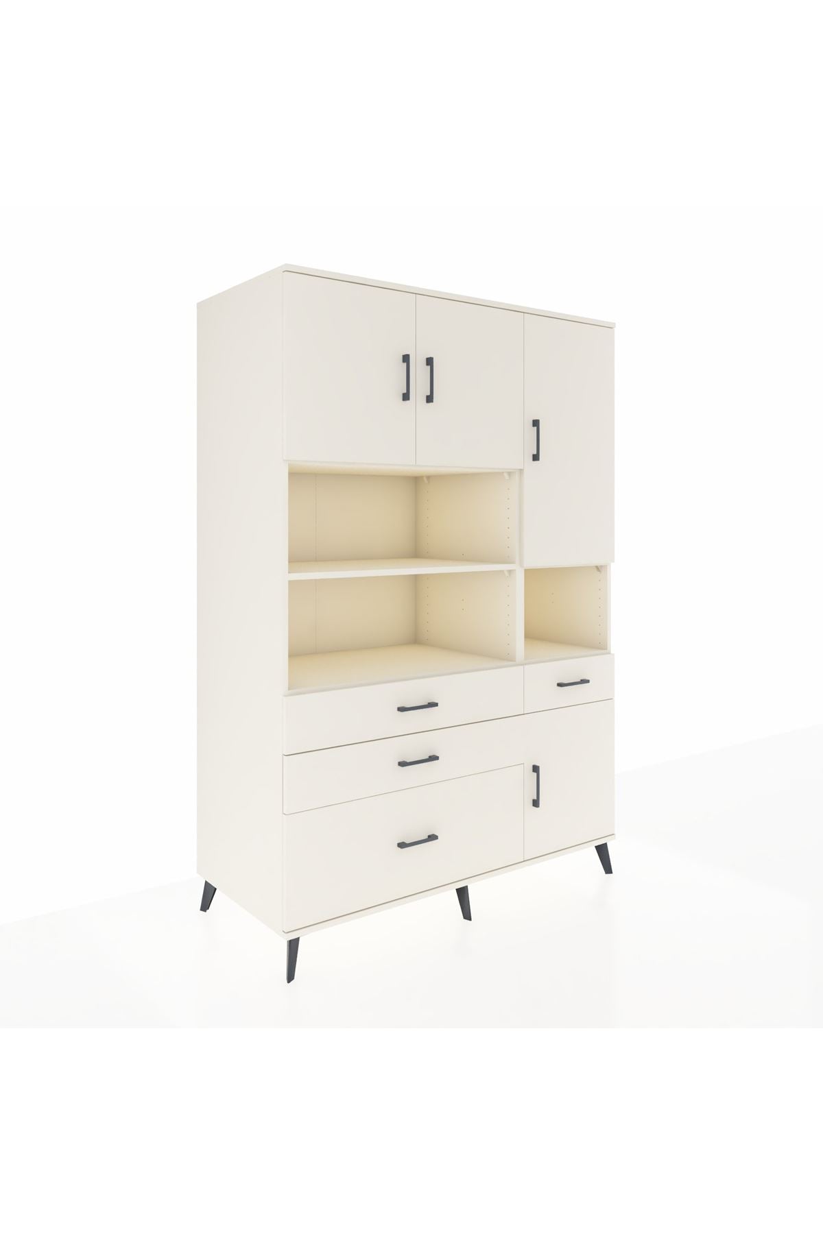 Kronos Dolap 9 Raflı 4 Çekmeceli 4 Kapaklı 132x59x195 Aytaşı-Aytaşı/Aytaşı