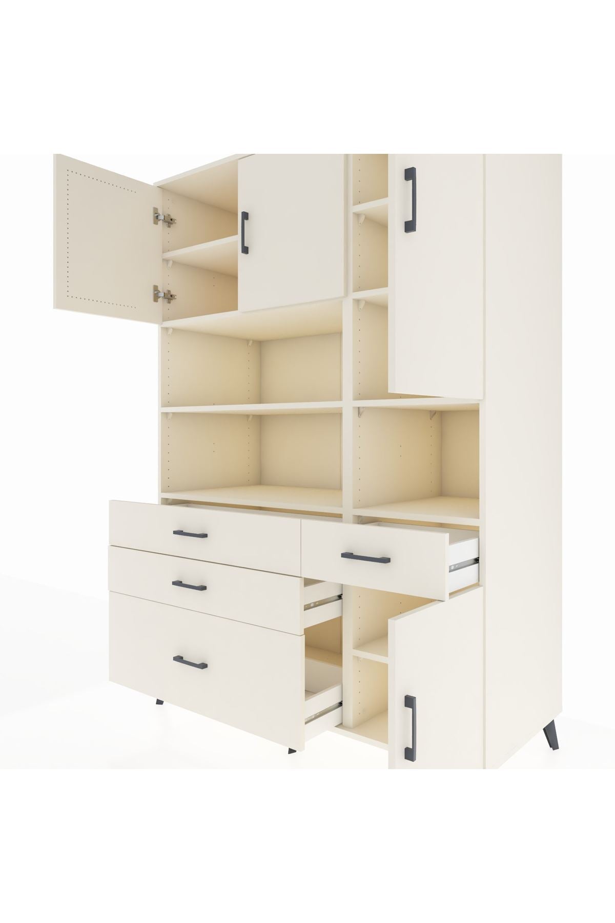 Kronos Dolap 9 Raflı 4 Çekmeceli 4 Kapaklı 132x59x195 Aytaşı-Aytaşı/Aytaşı