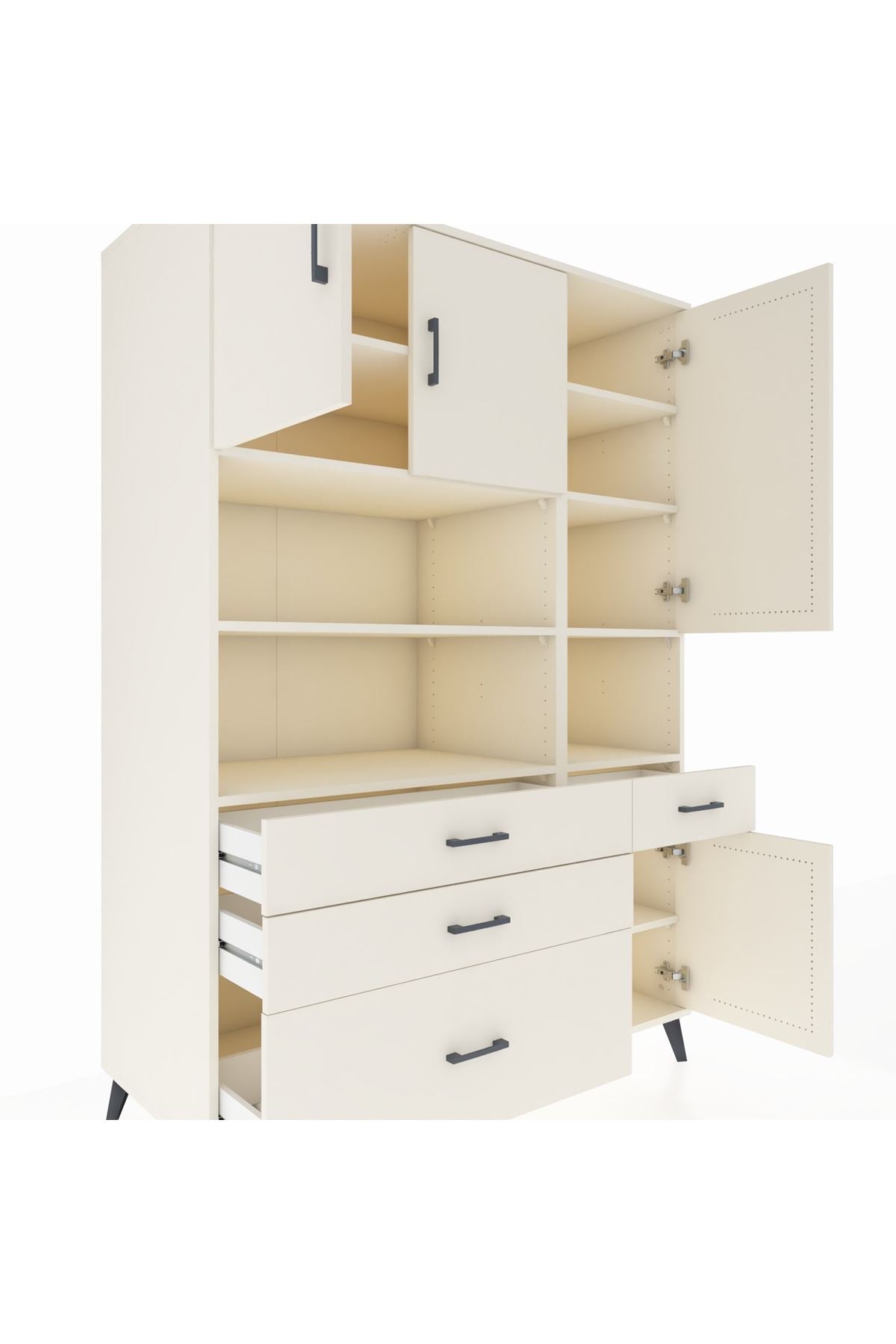 Kronos Dolap 9 Raflı 4 Çekmeceli 4 Kapaklı 132x59x195 Aytaşı-Aytaşı/Aytaşı