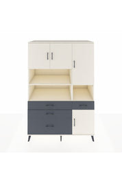 Kronos Dolap 9 Raflı 4 Çekmeceli 4 Kapaklı 132x59x195 Aytaşı-Aytaşı/Antrasit