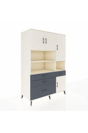 Kronos Dolap 9 Raflı 4 Çekmeceli 4 Kapaklı 132x59x195 Aytaşı-Aytaşı/Antrasit