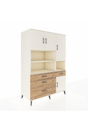 Kronos Dolap 9 Raflı 4 Çekmeceli 4 Kapaklı 132x59x195 Aytaşı-Aytaşı/Çam