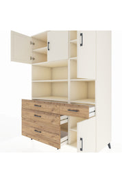Kronos Dolap 9 Raflı 4 Çekmeceli 4 Kapaklı 132x59x195 Aytaşı-Aytaşı/Çam