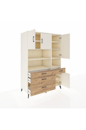 Kronos Dolap 9 Raflı 4 Çekmeceli 4 Kapaklı 132x59x195 Aytaşı-Aytaşı/Çam