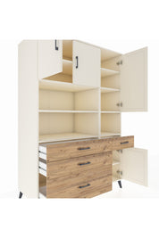 Kronos Dolap 9 Raflı 4 Çekmeceli 4 Kapaklı 132x59x195 Aytaşı-Aytaşı/Çam
