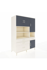 Kronos Dolap 9 Raflı 4 Çekmeceli 4 Kapaklı 132x59x195 Aytaşı-Antrasit/Aytaşı