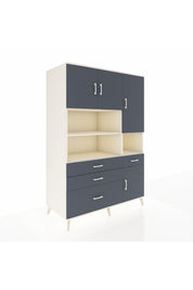 Kronos Dolap 9 Raflı 4 Çekmeceli 4 Kapaklı 132x59x195 Aytaşı-Antrasit/Antrasit