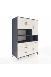 Kronos Dolap 9 Raflı 4 Çekmeceli 4 Kapaklı 132x59x195 Antrasit-Aytaşı/Aytaşı