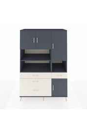 Kronos Dolap 9 Raflı 4 Çekmeceli 4 Kapaklı 132x59x195 Antrasit-Antrasit/Aytaşı