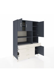 Kronos Dolap 9 Raflı 4 Çekmeceli 4 Kapaklı 132x59x195 Antrasit-Antrasit/Aytaşı