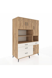 Kronos Dolap 9 Raflı 4 Çekmeceli 4 Kapaklı 132x59x195 Çam-Çam/Aytaşı