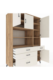 Kronos Dolap 9 Raflı 4 Çekmeceli 4 Kapaklı 132x59x195 Çam-Aytaşı/Aytaşı