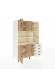 Kronos Dolap 9 Raflı 4 Çekmeceli 4 Kapaklı 132x59x195 Aytaşı-Çam/Aytaşı