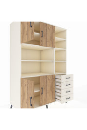 Kronos Dolap 9 Raflı 4 Çekmeceli 4 Kapaklı 132x59x195 Aytaşı-Çam/Aytaşı