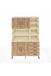 Kronos Dolap 9 Raflı 4 Çekmeceli 4 Kapaklı 132x59x195 Aytaşı-Çam/Çam