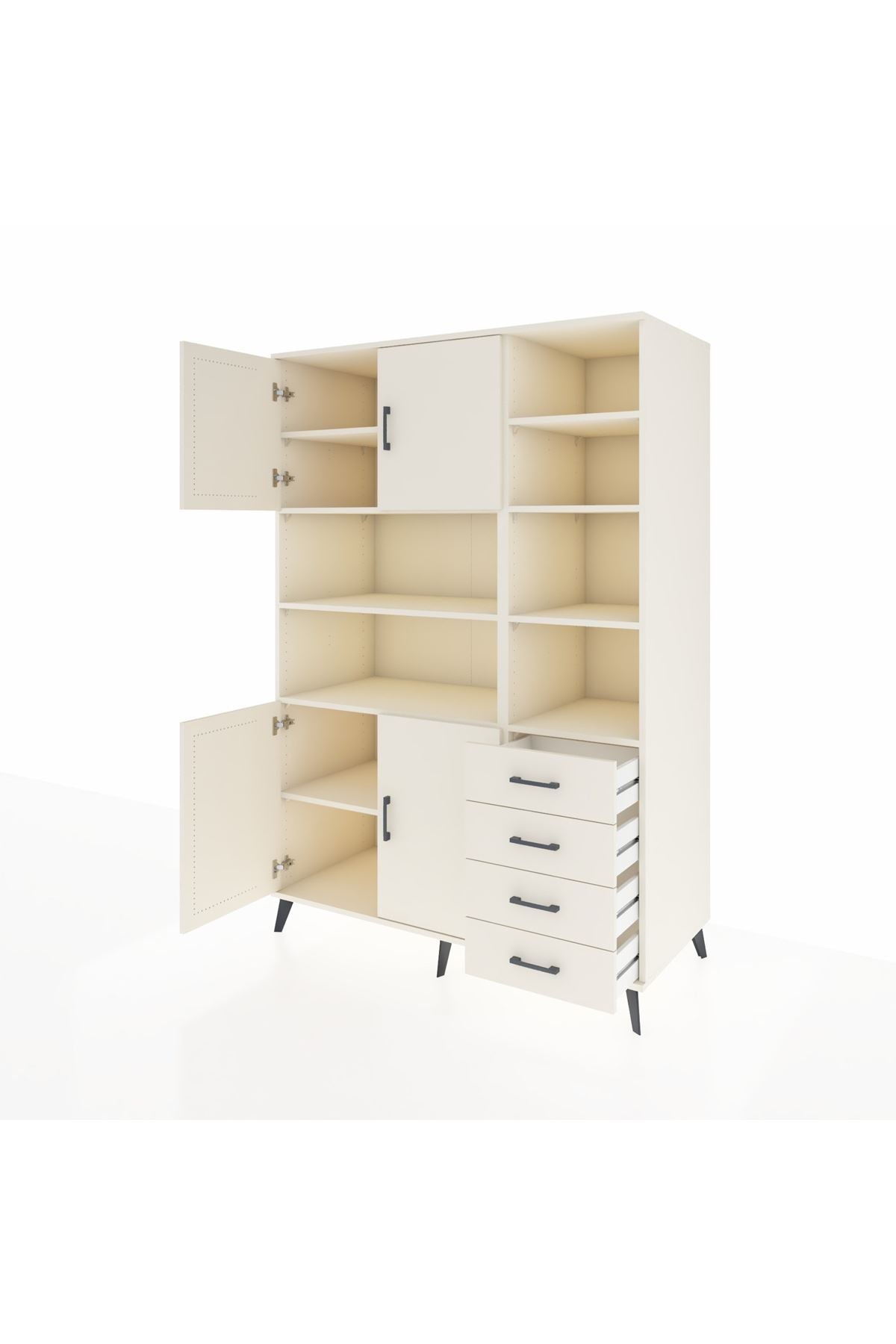 Kronos Dolap 9 Raflı 4 Çekmeceli 4 Kapaklı 132x59x195 Aytaşı-Aytaşı/Aytaşı