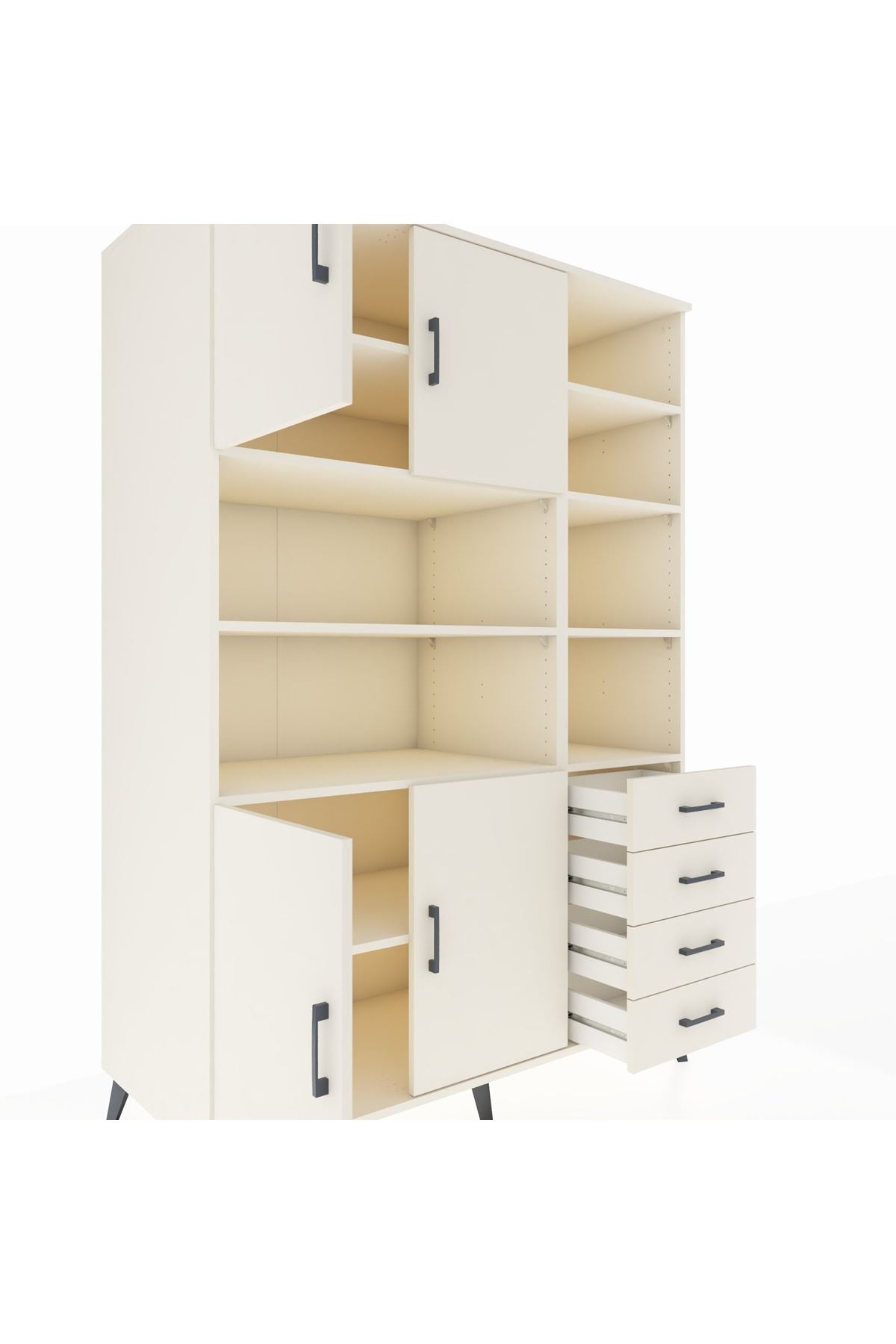 Kronos Dolap 9 Raflı 4 Çekmeceli 4 Kapaklı 132x59x195 Aytaşı-Aytaşı/Aytaşı