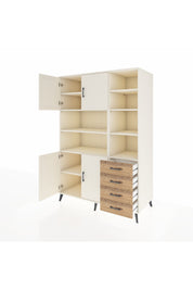 Kronos Dolap 9 Raflı 4 Çekmeceli 4 Kapaklı 132x59x195 Aytaşı-Aytaşı/Çam