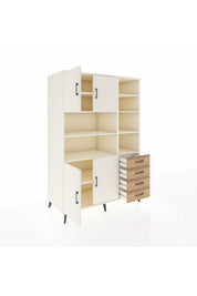 Kronos Dolap 9 Raflı 4 Çekmeceli 4 Kapaklı 132x59x195 Aytaşı-Aytaşı/Çam