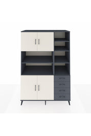 Kronos Dolap 9 Raflı 4 Çekmeceli 4 Kapaklı 132x59x195 Antrasit-Aytaşı/Antrasit