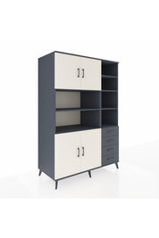 Kronos Dolap 9 Raflı 4 Çekmeceli 4 Kapaklı 132x59x195 Antrasit-Aytaşı/Antrasit