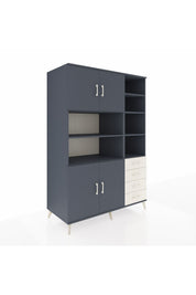 Kronos Dolap 9 Raflı 4 Çekmeceli 4 Kapaklı 132x59x195 Antrasit-Antrasit/Aytaşı