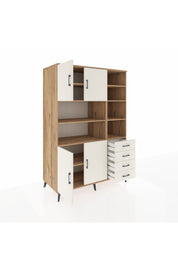 Kronos Dolap 9 Raflı 4 Çekmeceli 4 Kapaklı 132x59x195 Çam-Aytaşı/Aytaşı