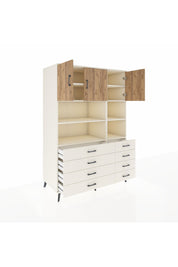 Kronos Dolap 8 Raflı 8 Çekmeceli 3 Kapaklı 132x59x195 Aytaşı-Çam/Aytaşı